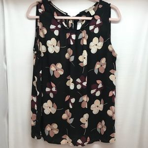 LOFT Outlet Sleeveless Blouse Tie Keyhole Back